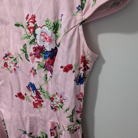 Hearts & Roses Pink Trad Wife Floral Dress - US 8 - Picture 2 of 6